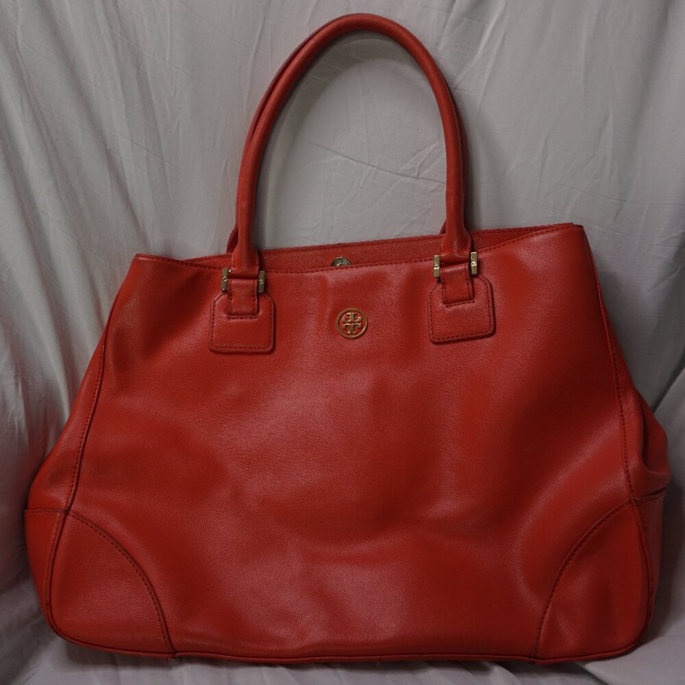 Tory Burch Robinson East West Red Leather